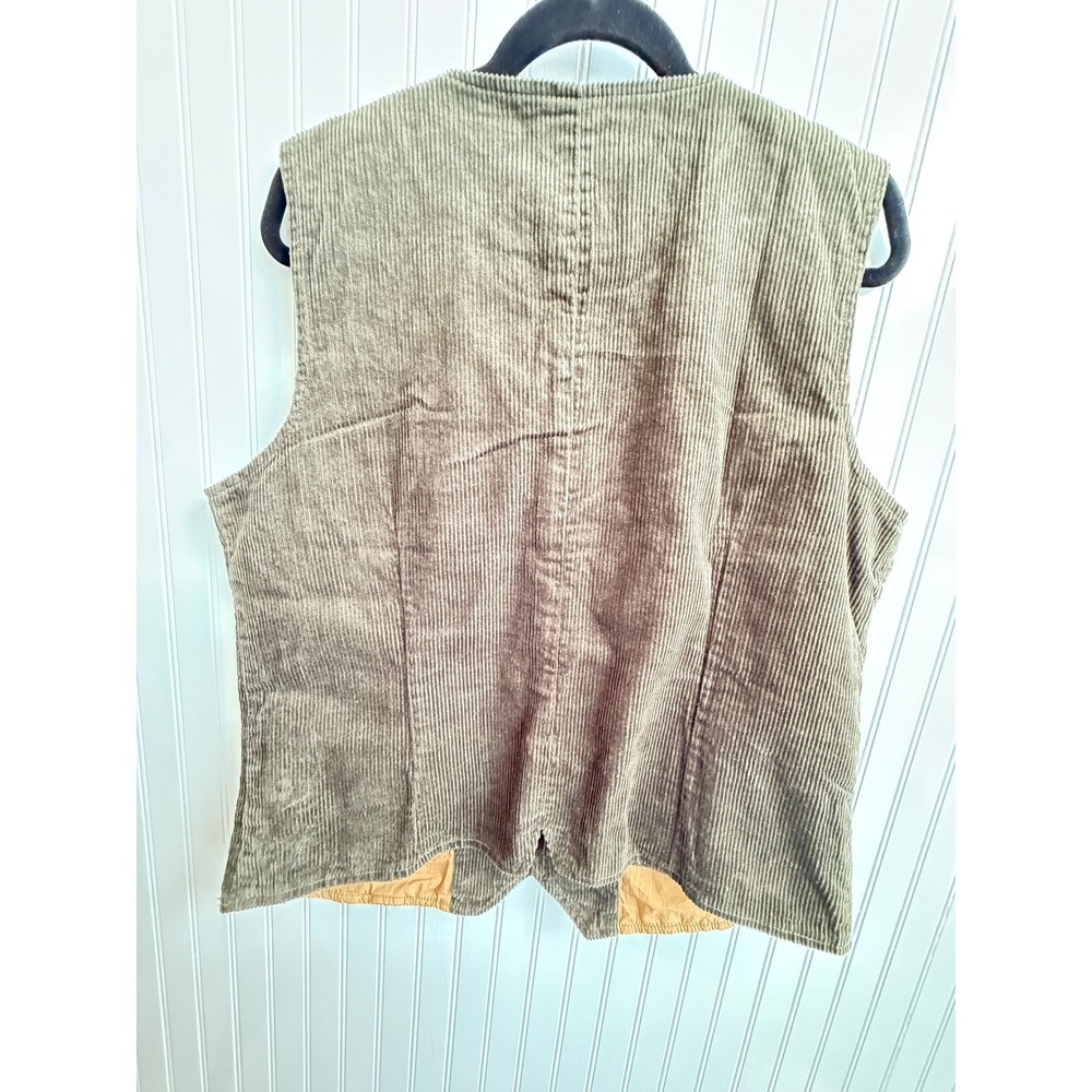 NWT HTF Made in Japan Mens Olive Green Corduroy Military Waistcoat Vest XXL - Picture 6 of 9